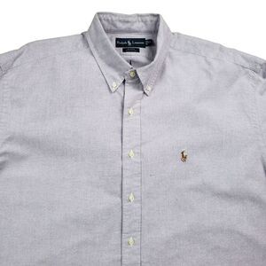 VTG Ralph Lauren Blake Oxford Shirt Mens XL Blue Short Sleeve Button Down Pony